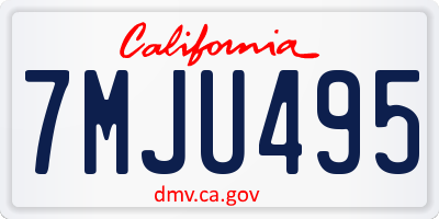 CA license plate 7MJU495