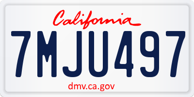 CA license plate 7MJU497
