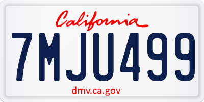CA license plate 7MJU499