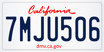CA license plate 7MJU506