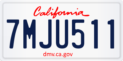 CA license plate 7MJU511