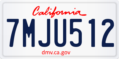 CA license plate 7MJU512
