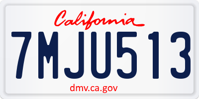 CA license plate 7MJU513