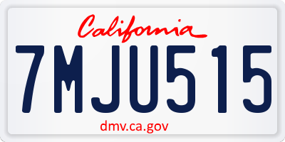 CA license plate 7MJU515