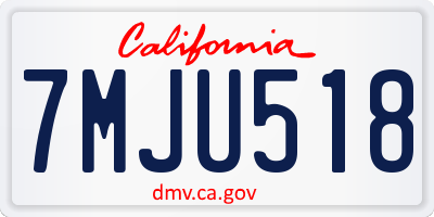 CA license plate 7MJU518