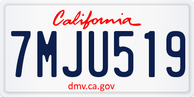 CA license plate 7MJU519