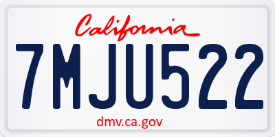 CA license plate 7MJU522
