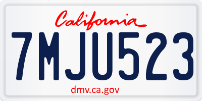 CA license plate 7MJU523