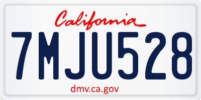 CA license plate 7MJU528