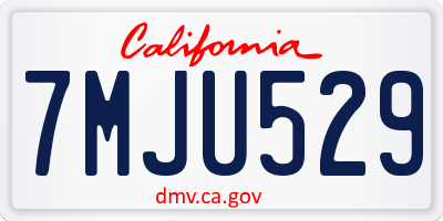 CA license plate 7MJU529