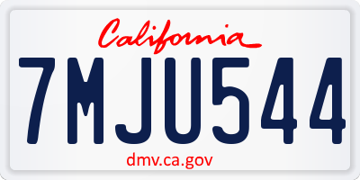 CA license plate 7MJU544
