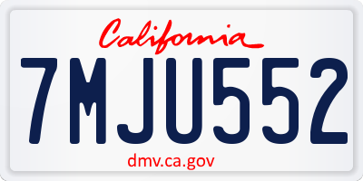 CA license plate 7MJU552