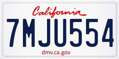 CA license plate 7MJU554