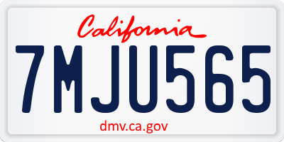 CA license plate 7MJU565