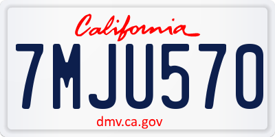 CA license plate 7MJU570