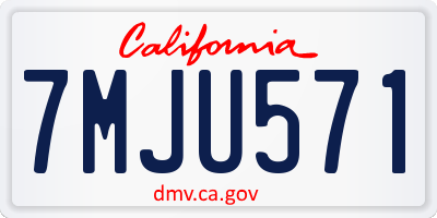 CA license plate 7MJU571