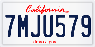 CA license plate 7MJU579