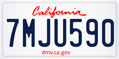 CA license plate 7MJU590