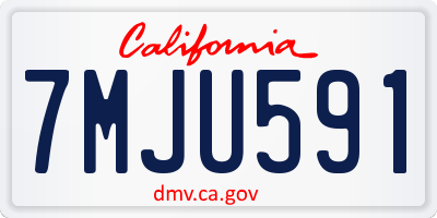 CA license plate 7MJU591