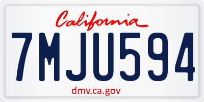 CA license plate 7MJU594