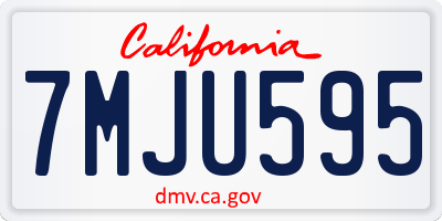 CA license plate 7MJU595