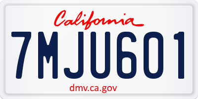 CA license plate 7MJU601