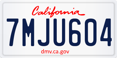 CA license plate 7MJU604