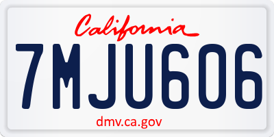 CA license plate 7MJU606