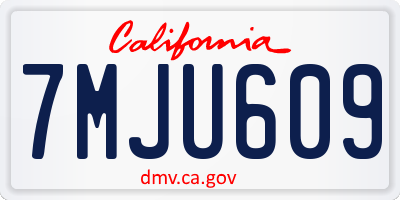 CA license plate 7MJU609