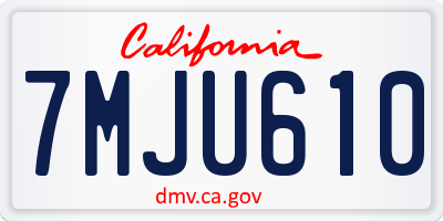 CA license plate 7MJU610