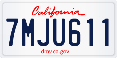 CA license plate 7MJU611