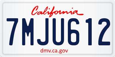 CA license plate 7MJU612
