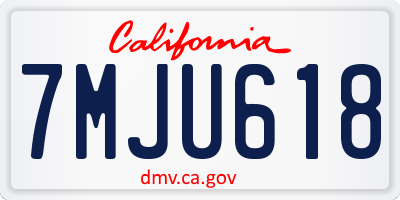 CA license plate 7MJU618
