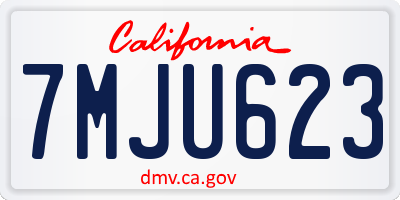 CA license plate 7MJU623