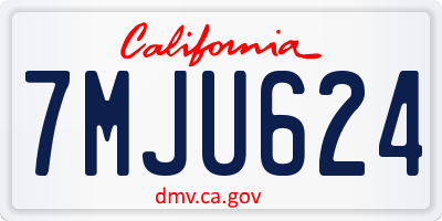CA license plate 7MJU624