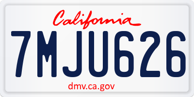 CA license plate 7MJU626