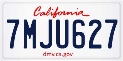 CA license plate 7MJU627