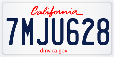 CA license plate 7MJU628