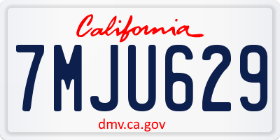 CA license plate 7MJU629