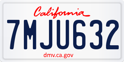 CA license plate 7MJU632