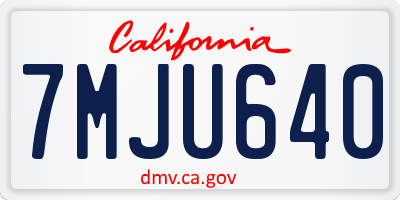 CA license plate 7MJU640