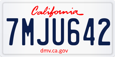 CA license plate 7MJU642