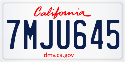 CA license plate 7MJU645