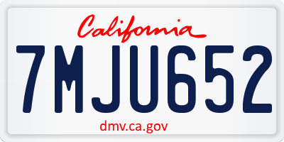 CA license plate 7MJU652
