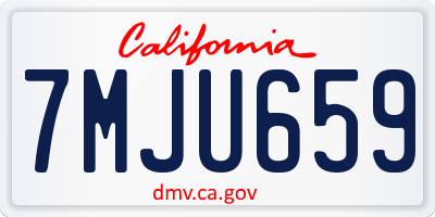 CA license plate 7MJU659