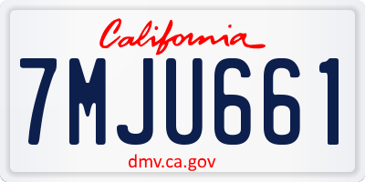 CA license plate 7MJU661