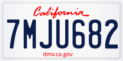 CA license plate 7MJU682