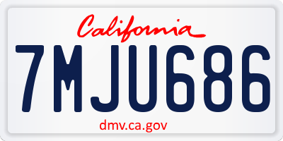CA license plate 7MJU686