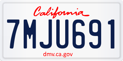 CA license plate 7MJU691