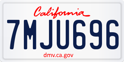 CA license plate 7MJU696